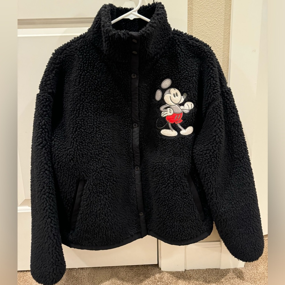 Large Disney Mickey Mouse Fleece Button-up Jacket